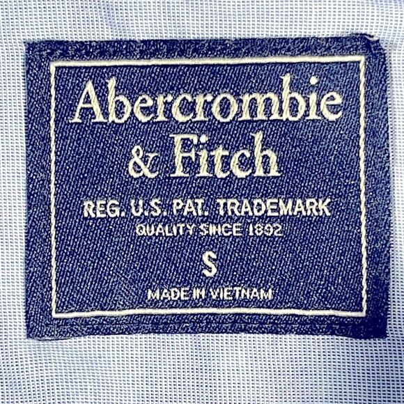 Abercrombie & Fitch mens blue gingham checkered plaid button down shirt - size S - Picture 4 of 9
